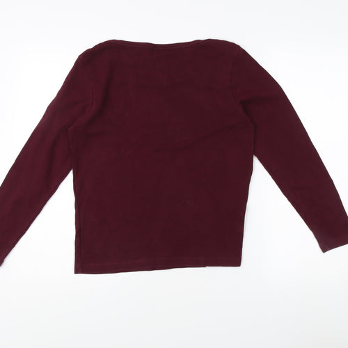 Cotton Traders Women's Burgundy Long Sleeve Top Size 12
