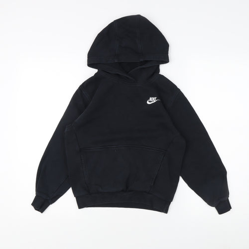 Nike Boys Black Pullover Hoodie - Size 11-12 Years, Logo Accent
