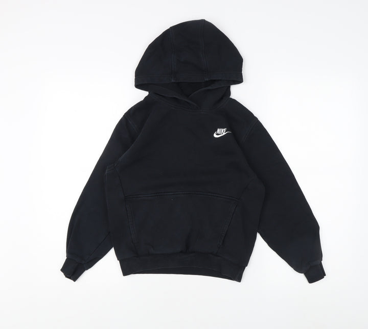 Nike Boys Black Pullover Hoodie - Size 11-12 Years, Logo Accent