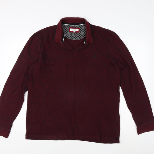 Next Men's Burgundy XL Regular Fit Cotton Top