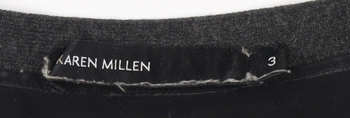 Karen Millen Grey V-Neck Women's Cardigan, Size S, 3/4 Sleeve, Casual