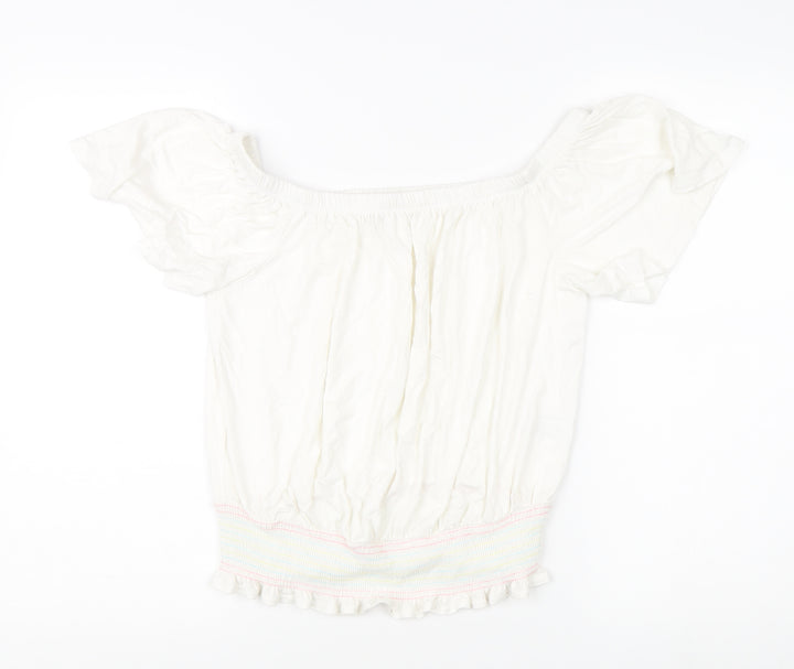 Next Women's Off the Shoulder White Blouse - Size 12