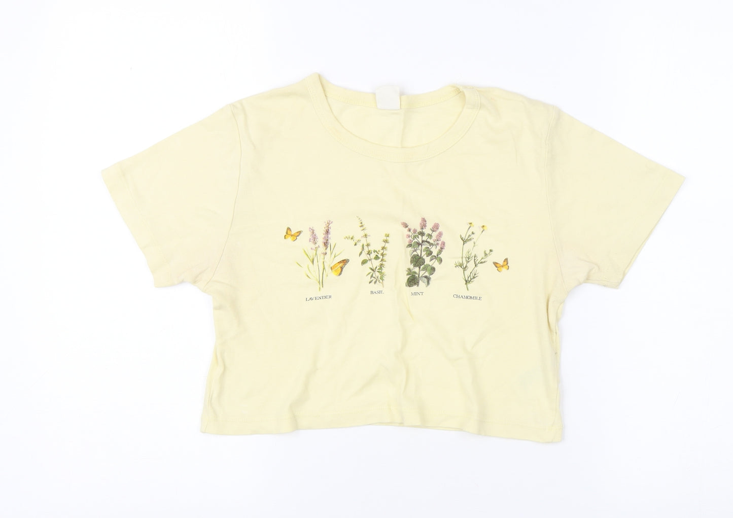 Urban Outfitters Women's Yellow Cropped T-Shirt M