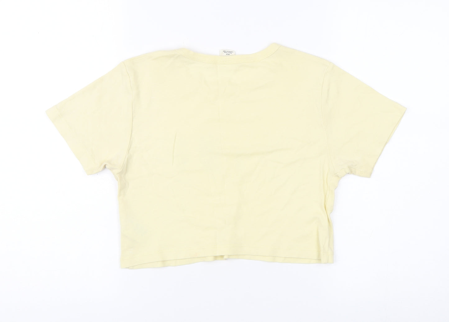 Urban Outfitters Women's Yellow Cropped T-Shirt M