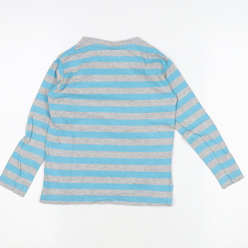Urban Rascals Boys' Blue Striped Monster Long Sleeve T-Shirt