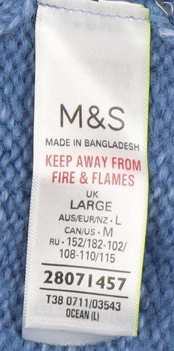 Marks and Spencer Women's Blue Pullover Jumper Large