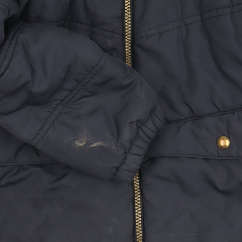 Joules Boys Blue Puffer Jacket 6 Years Hooded Winter Warm