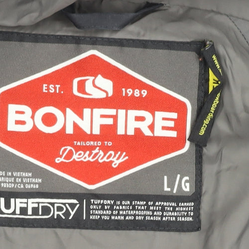 Bonfire Men's Black L Rain Coat Jacket Lined