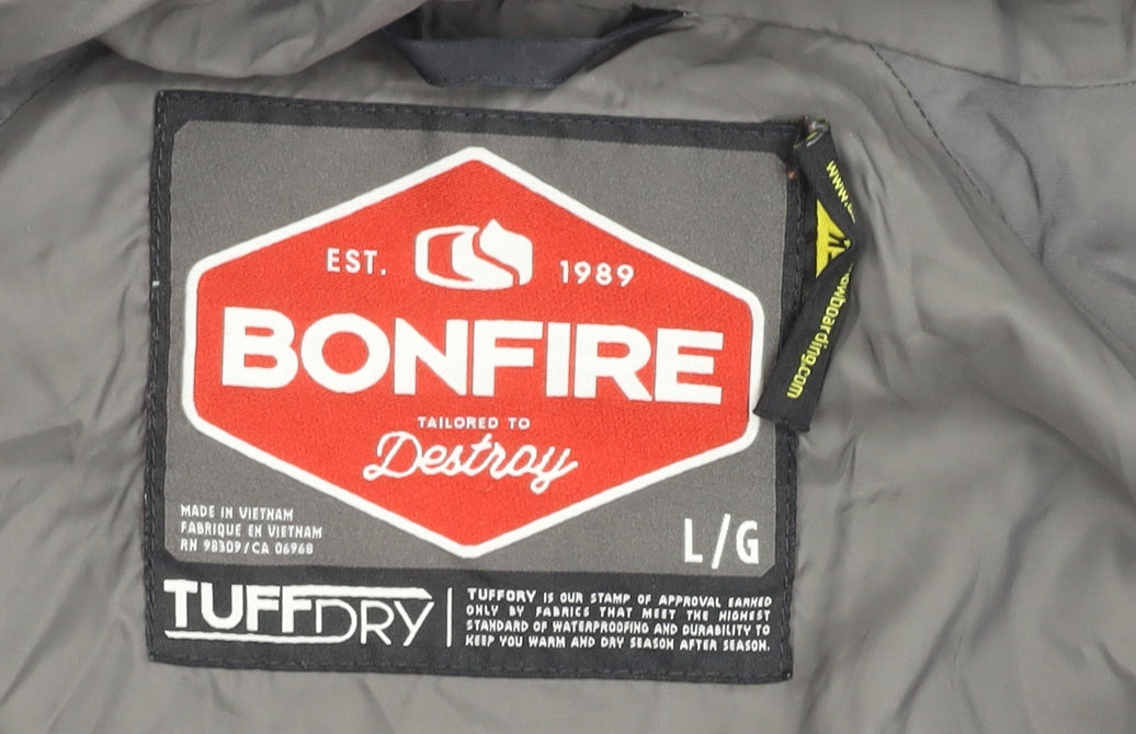 Bonfire Men's Black L Rain Coat Jacket Lined