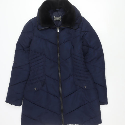 Oasis Women's Blue Puffer Jacket, M, Autumn/Winter