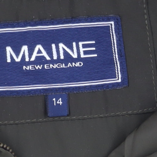 Maine New England Women's Green Mid-Length Windbreaker Jacket