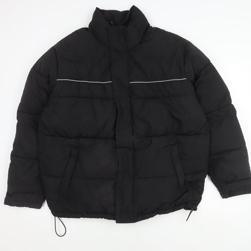 H&M Men's Black Puffer Jacket S for Winter Wear