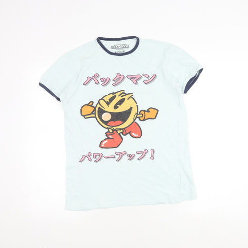 Bravado Pac-Man Unisex Blue Ringer T-Shirt S