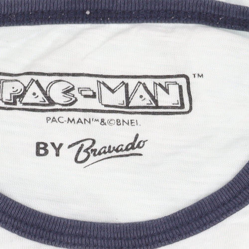 Bravado Pac-Man Unisex Blue Ringer T-Shirt S