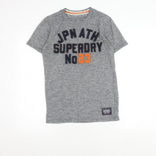 Superdry Men's Grey Cotton Blend T-Shirt, Size S, Casual Style