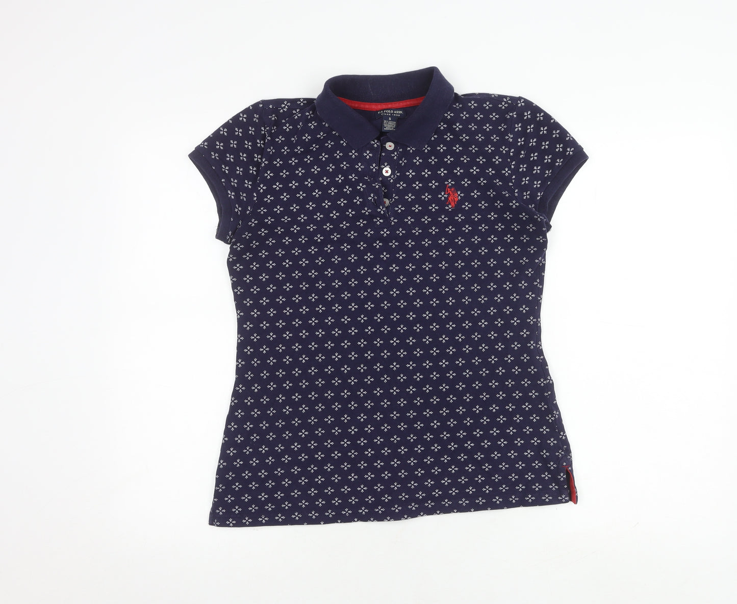 U.S. Polo Assn. Women's Blue Geometric Polo Shirt