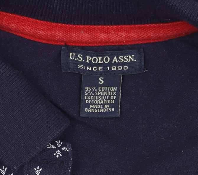 U.S. Polo Assn. Women's Blue Geometric Polo Shirt