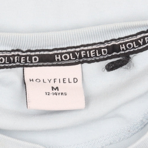 Holyfield Unisex Kids Blue T-Shirt Size M, Logo Accent