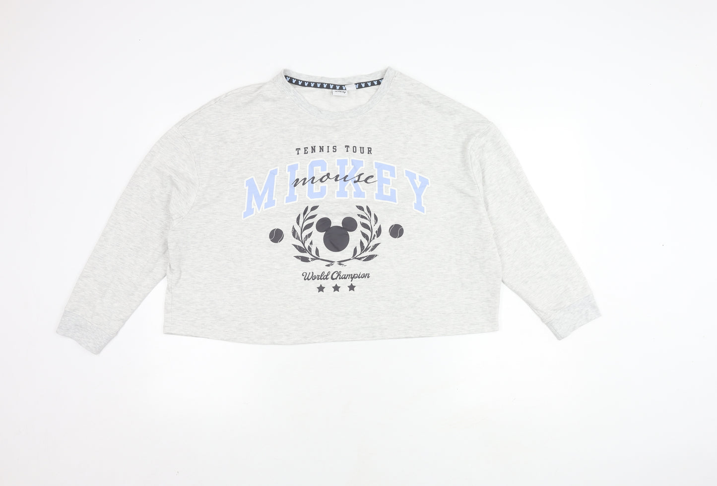 Disney Women's Grey Mickey Mouse Long Sleeve Pyjama Top