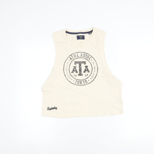 Superdry Women's Beige Cropped Tank Top Size 10