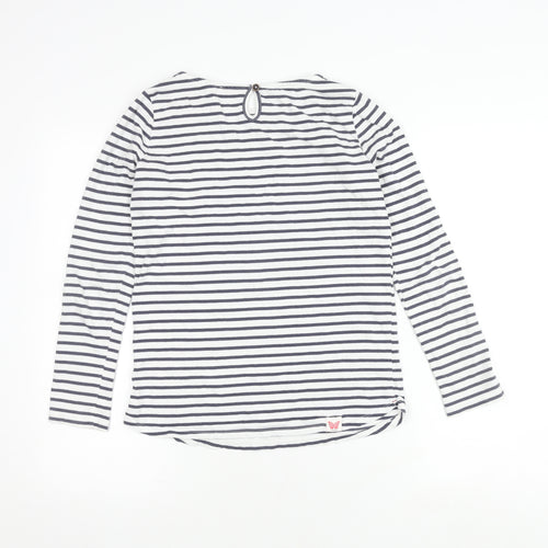 FatFace Girls Multicoloured Striped T-Shirt, 12-13 Years, Embroidered