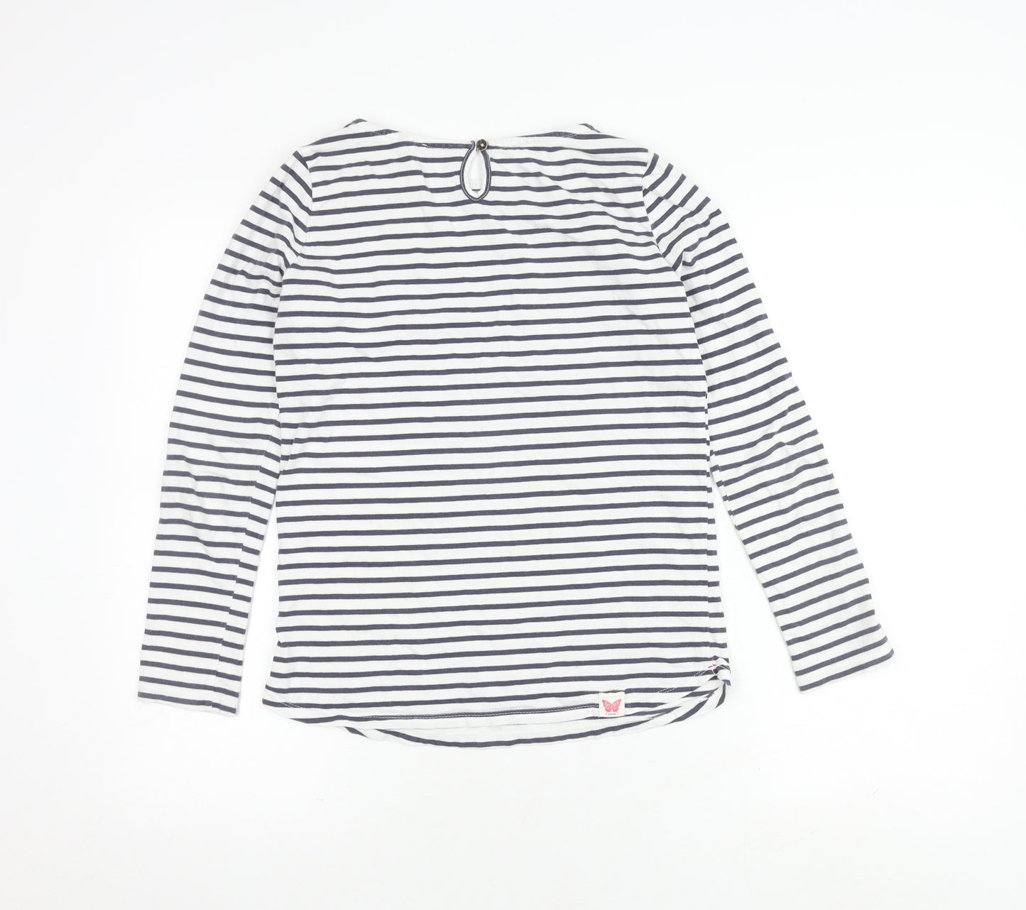 FatFace Girls Multicoloured Striped T-Shirt, 12-13 Years, Embroidered