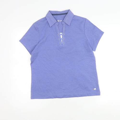 Dash Women's Purple Polo Short Sleeve Top Size 12