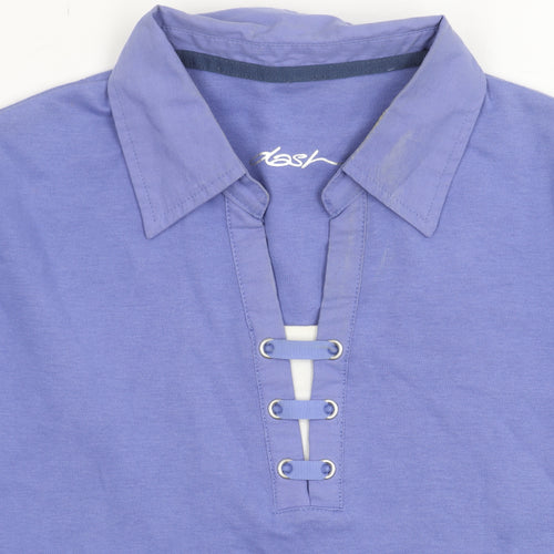 Dash Women's Purple Polo Short Sleeve Top Size 12