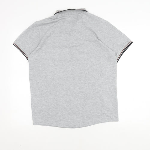 Firetrap Men's Grey Polo Shirt, Medium, Short Sleeve