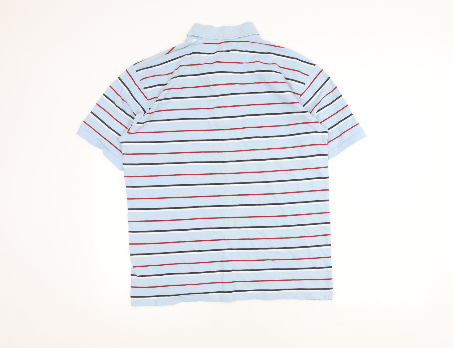 Marks & Spencer Men's Blue Striped Polo Shirt S