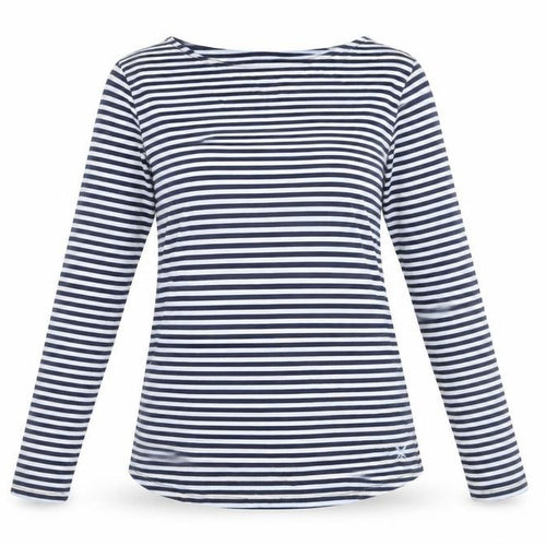 Crew Clothing Company Women's Blue Striped Long Sleeve Top