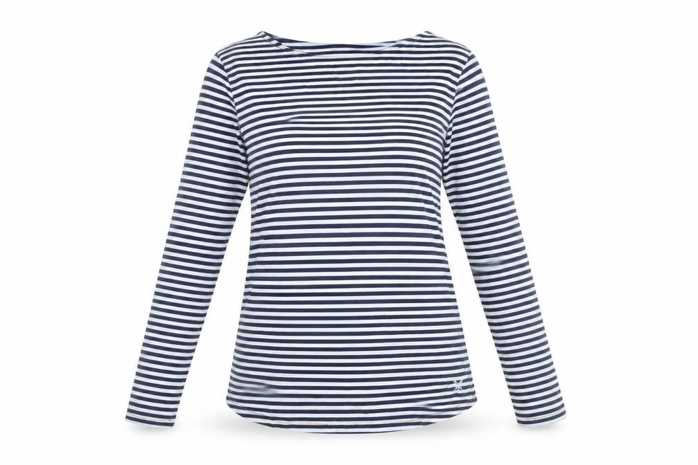 Crew Clothing Company Women's Blue Striped Long Sleeve Top