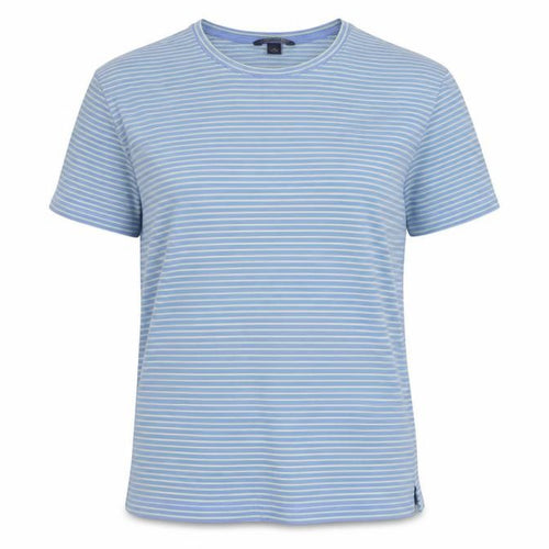 Lands' End Women's Blue Striped Cotton T-Shirt M