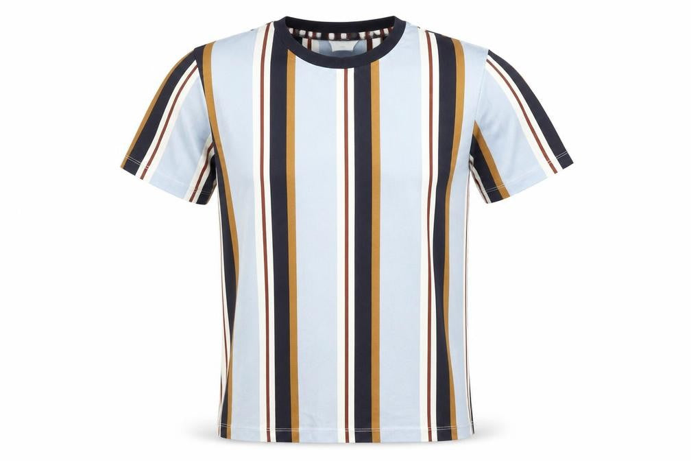 Front view of Next Men's Multicoloured Striped Slim Fit T-Shirt M