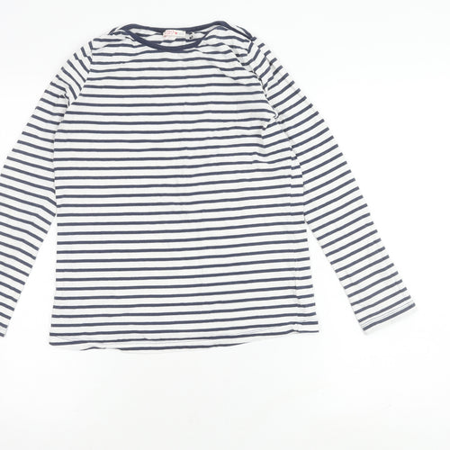 FatFace Girls Blue White Striped Long Sleeve T-Shirt, Size 12-13