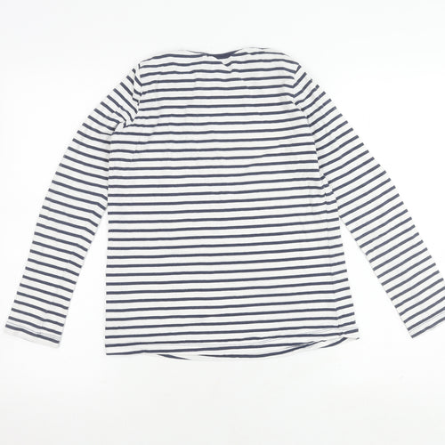 FatFace Girls Blue White Striped Long Sleeve T-Shirt, Size 12-13
