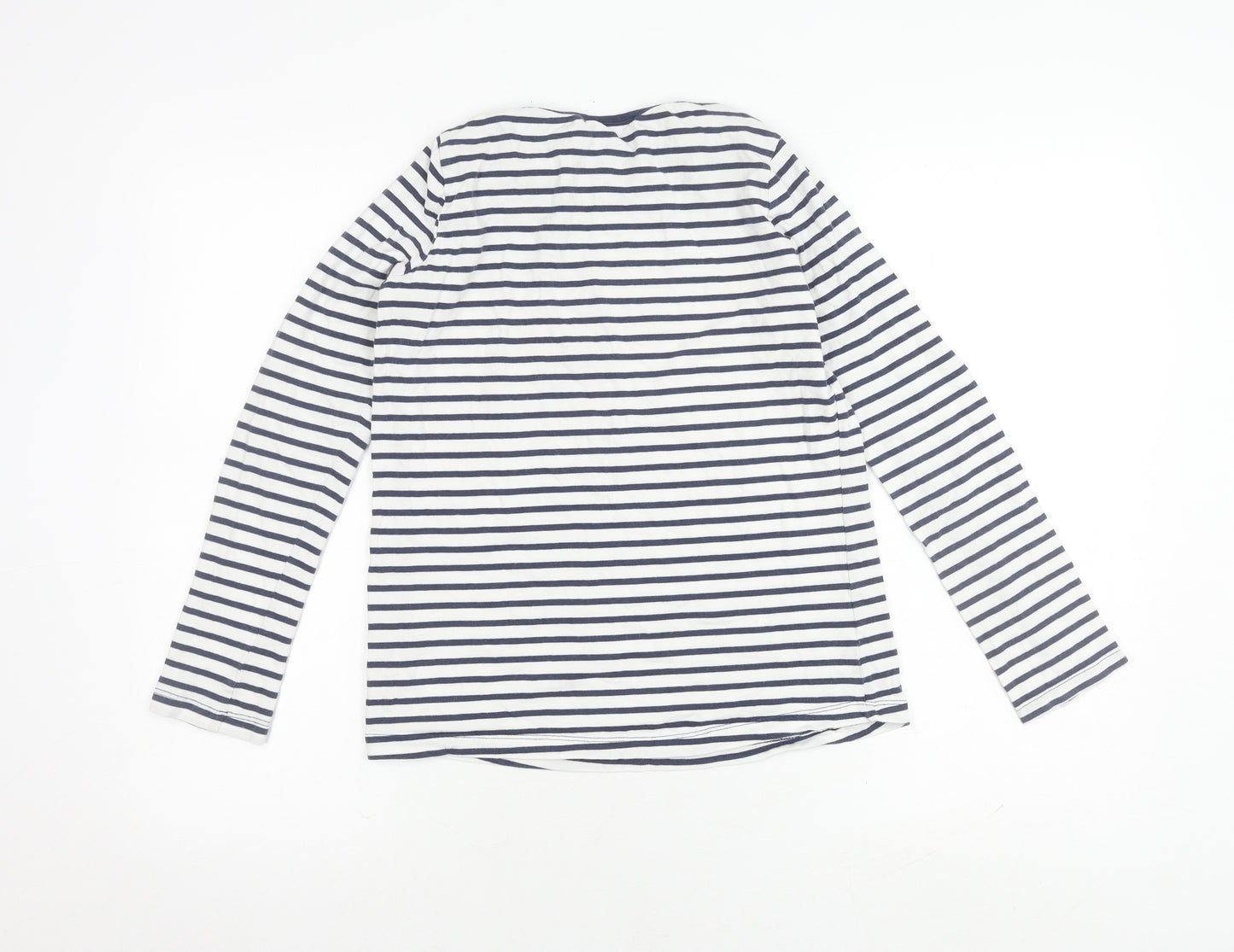 FatFace Girls Blue White Striped Long Sleeve T-Shirt, Size 12-13