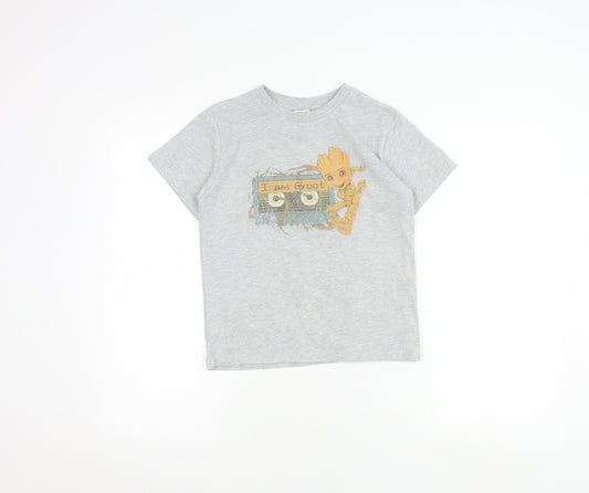 Front view of Disney boys’ grey groot t-shirt -, size 9-10, years
