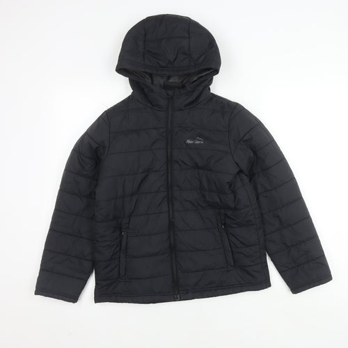 Peter Storm Boys Black Puffer Jacket 11-12 Years Hooded