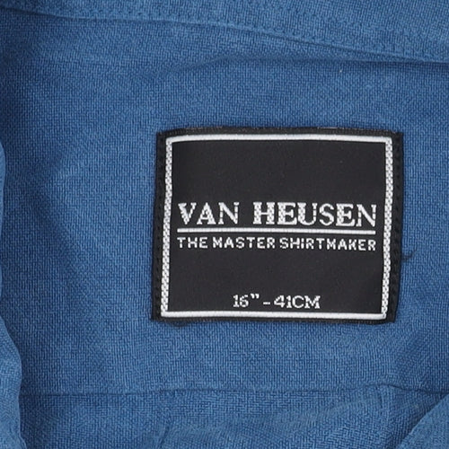 Van Heusen Men's Blue Long Sleeve Button-Up Shirt