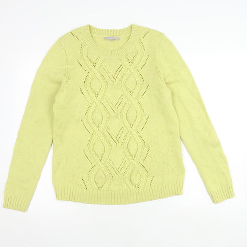 Gap Women's Green Cable-Knit Jumper, Size L, Crew Neck