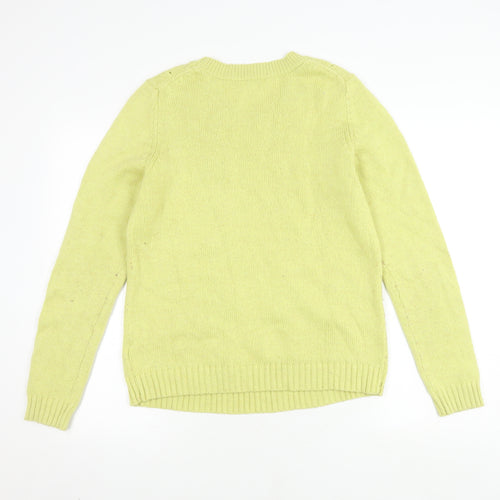Gap Women's Green Cable-Knit Jumper, Size L, Crew Neck