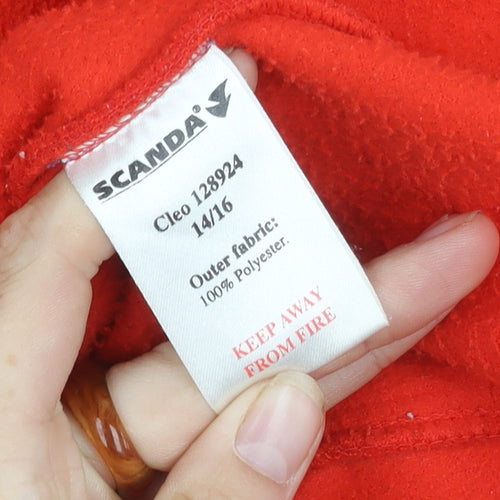 Scanda Red Fleece Jacket, Unisex, Size 14, Casual Wear