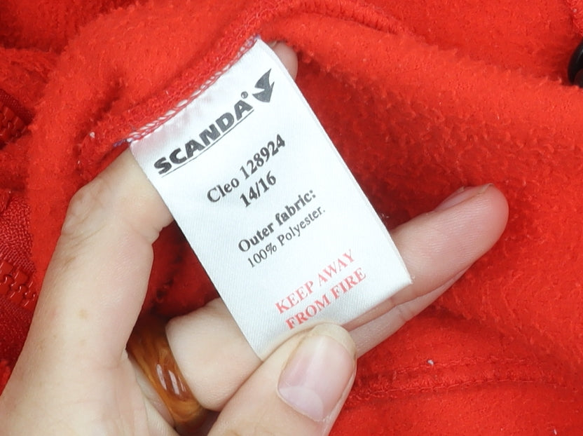 Scanda Red Fleece Jacket, Unisex, Size 14, Casual Wear