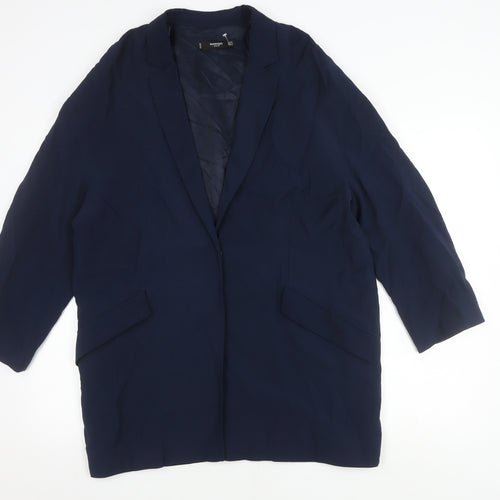 Mango Women's Blue Blazer M, Mid-Length Casual Jacket