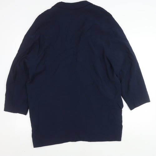 Mango Women's Blue Blazer M, Mid-Length Casual Jacket