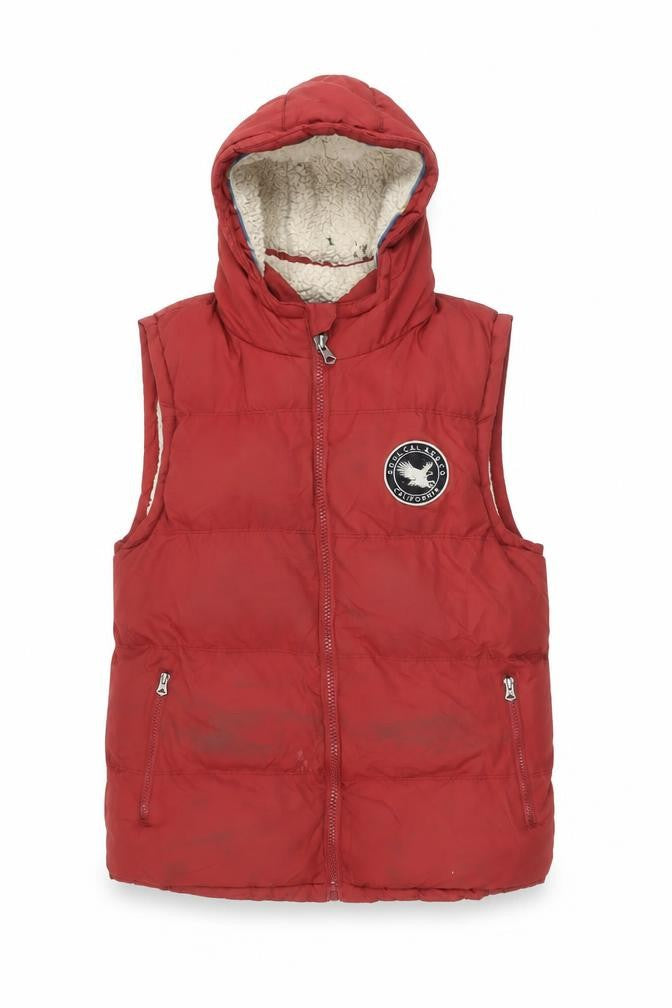 Front view of SoulCal Men's Red M Puffer Jacket with Hood