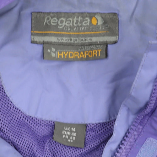 Regatta Women's Purple Waterproof Rain Jacket Size 14