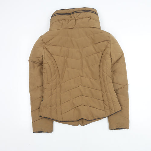 Zara Women's Brown Puffer Jacket, Large, Casual, Autumn/Winter