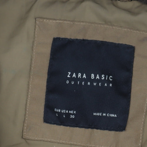 Zara Women's Brown Puffer Jacket, Large, Casual, Autumn/Winter